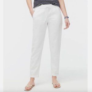 J.crew high rise white linen blend ankle pants